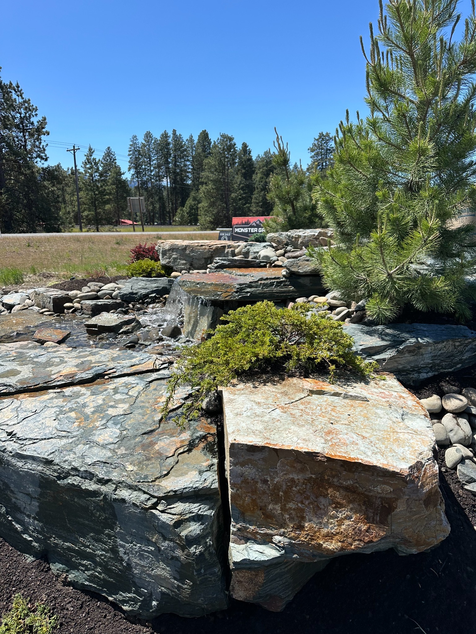 Natural stone construction detail